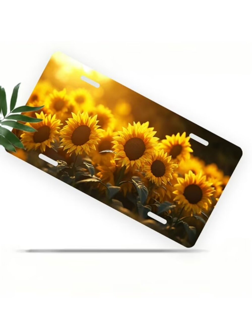 License Plate, Sunflower Field Decorative Front,Personalized Stainless Steel Lic